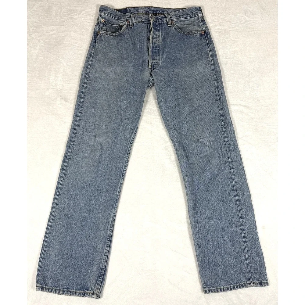 Levi's 501 Men's 34x32 Jeans USA Made Light Wash Button Fly 501-0193